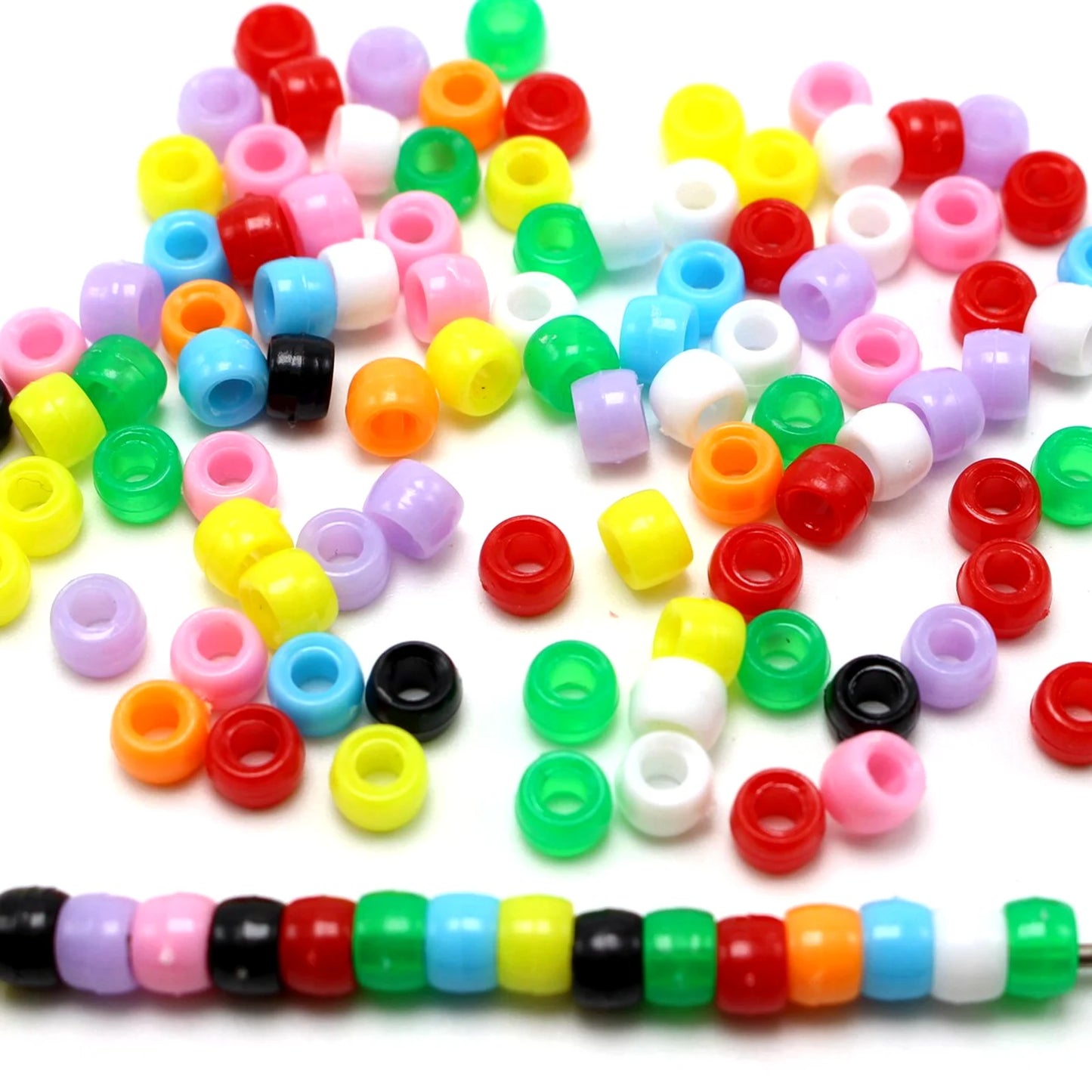 1000 Mixed Color Acrylic Tiny Barrel  Beads 6X4mm for Kids Kandi Craft