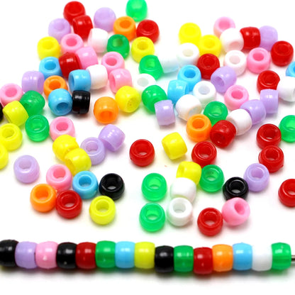 1000 Mixed Color Acrylic Tiny Barrel  Beads 6X4mm for Kids Kandi Craft