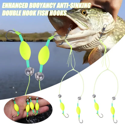 Double Hook Fishing Hair Rigs Hook Suspension Anti Bottom Carp Fishing Hook Equipment Ready Made Carp Rigs Fishing Lure