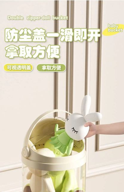 Doll Storage Bucket Transparent Moistureproof Storage Tube for Children's Plush Toys Organizer Home Organization and Storage