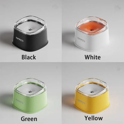 Non-Wetting Mouth Pet Floating Bowl Anti-Tip Spill Proof Pet Water Bowl 2000ML Large Capacity Dogs Slow Drinking Bowl