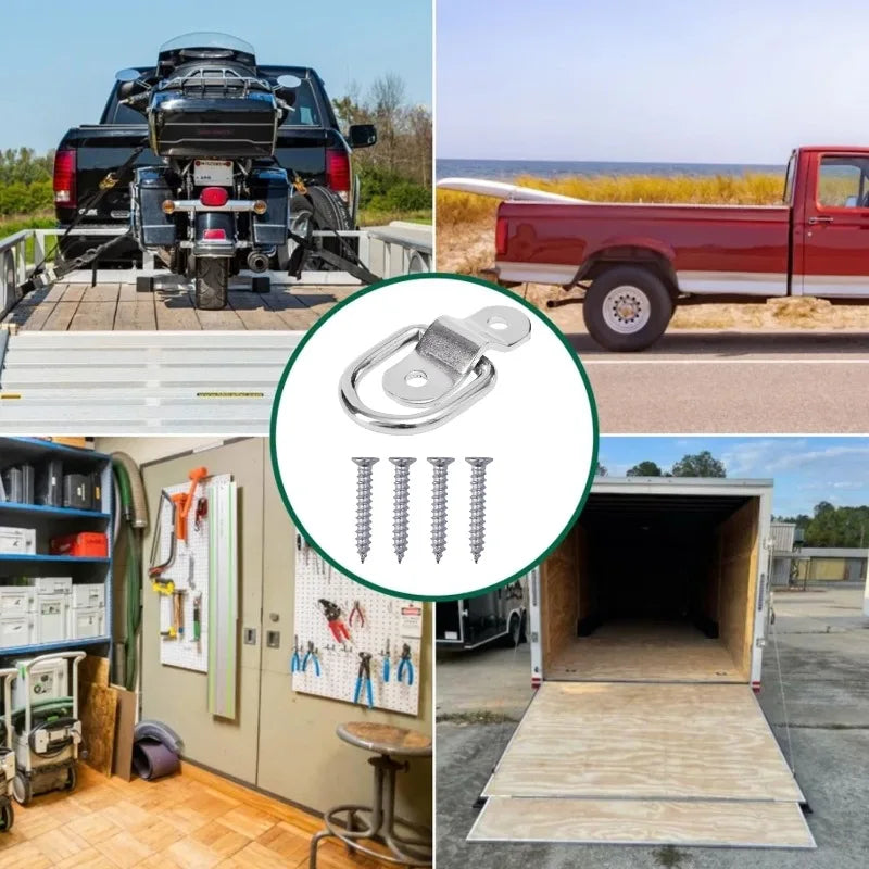D Ring Tie Down Anchor Hook for Cargo Securing on Car Trucks Trailers Heavy Duty Metal Pull Ring Easy Surface Mount Fixing Point