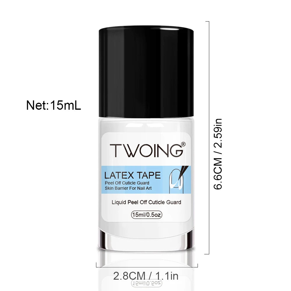 15mlNail Peel Off Liquid Anti-Overflow Glue Edge Latex Tape, Nail milk pad Peel OffCuticle Guard Nails Finger Lacquer Protectors