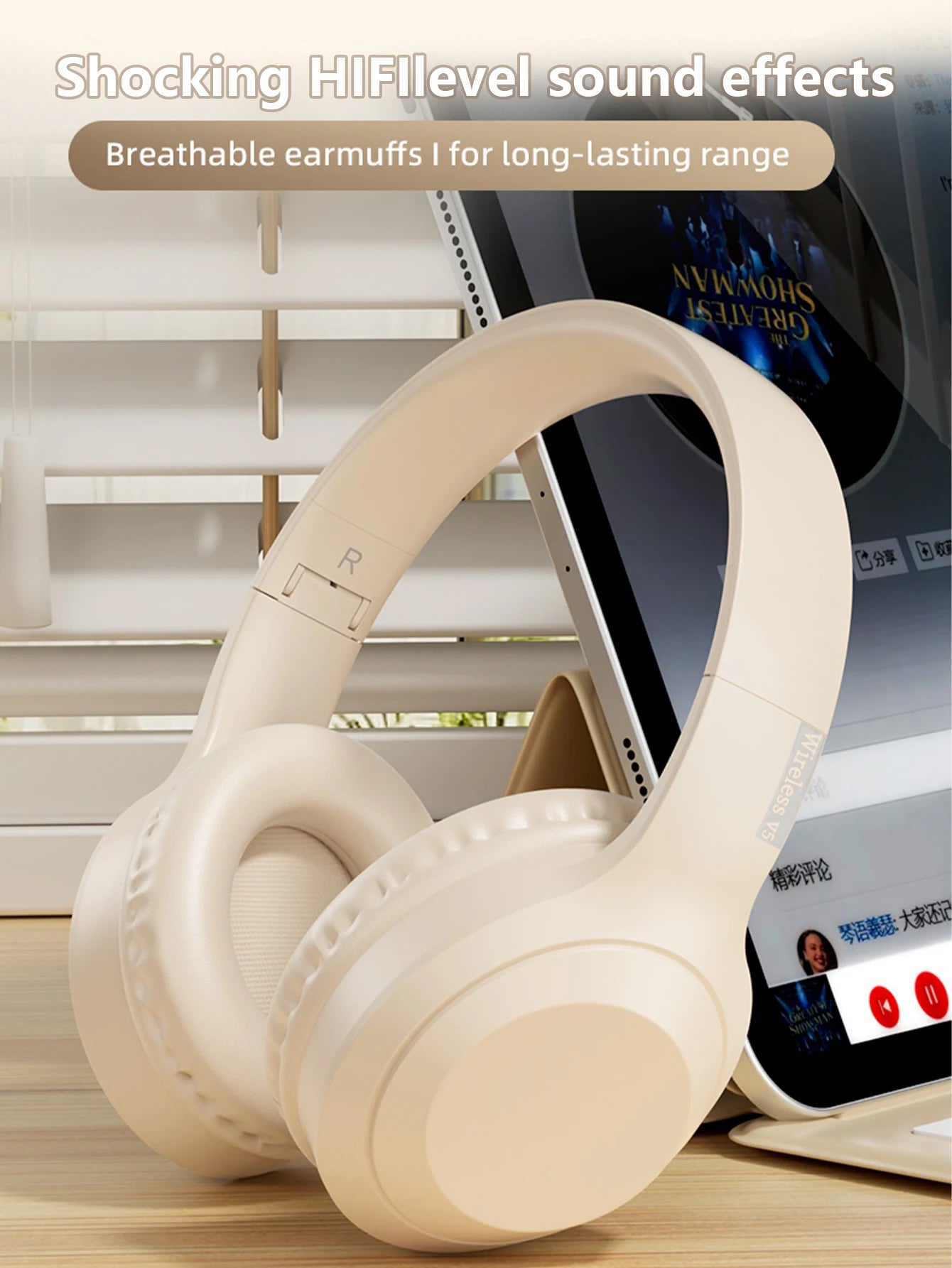 Headset Bluetooth wireless headset, Jerry 5.0, long range, gaming game wireless headset, low latency