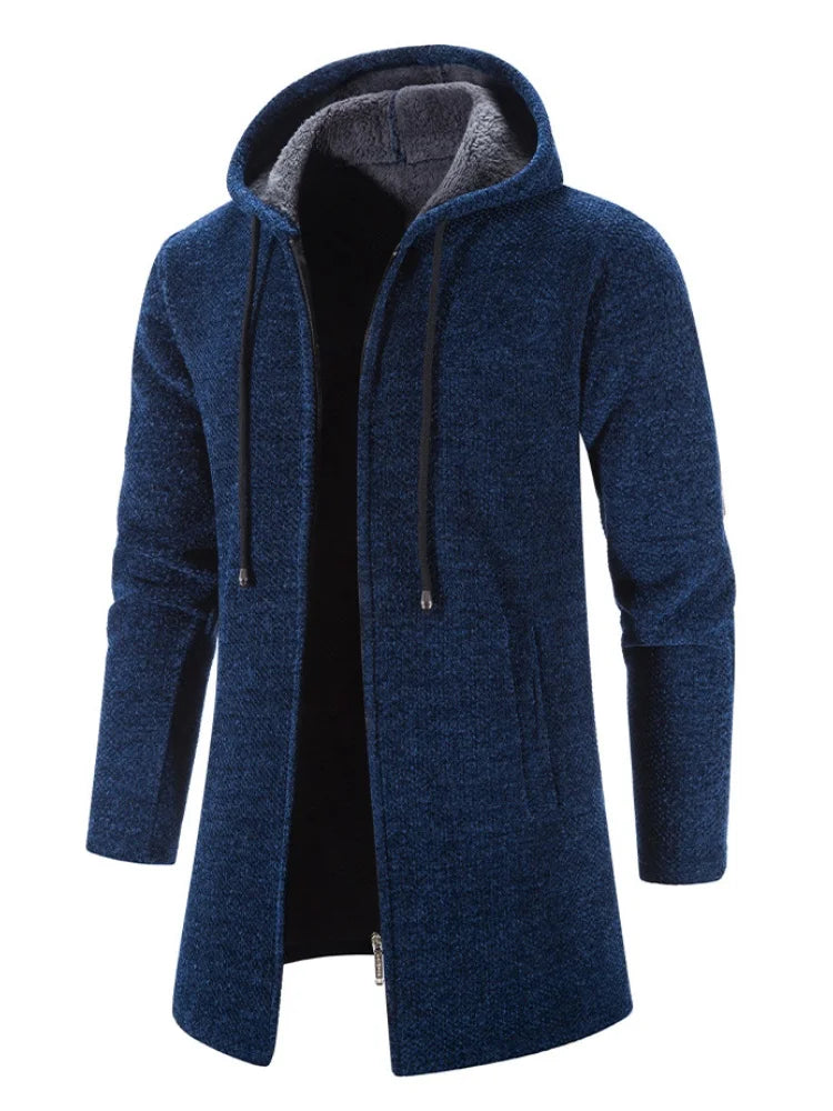 Men's Sweaters Coat Autumn Winter New Hot Warm Zipper Medium Long Cardigan Sweaters Man Casual Knitwear Sweatercoat mens clothes