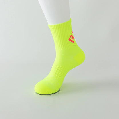 1 Pair Wholesale of men's and women's massage bottom sports socks, new mid length socks, cycling outdoor quick drying, cross-bor