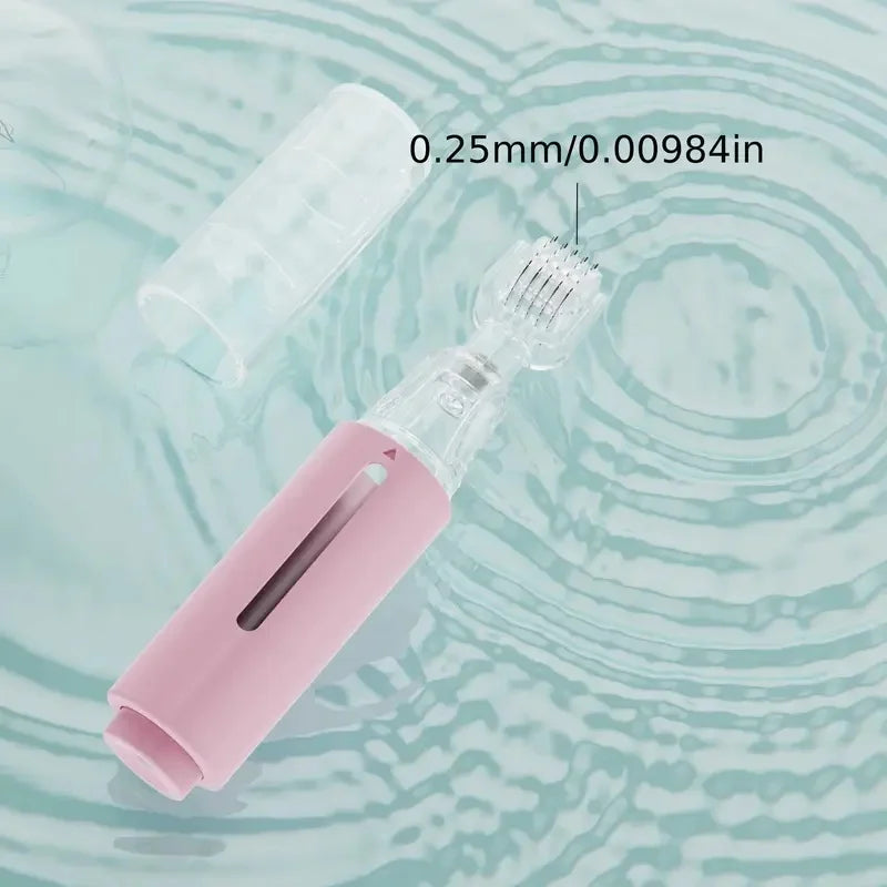 Aqua Derma Roller Microneedling wtih 105 Fine MicroNeedles Serum Delviery Applicator Wheel Skin Beauty Lip Booster Nursing Tools
