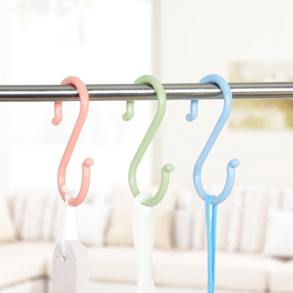 Plastic Multipurpose Portable S Shape Hanging Hooks 4Pcs/8Pcs Kitchen Home Organizer Clothing Rack Baby Stroller Hanger