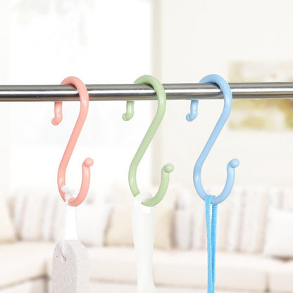 Plastic Multipurpose Portable S Shape Hanging Hooks 4Pcs/8Pcs Kitchen Home Organizer Clothing Rack Baby Stroller Hanger