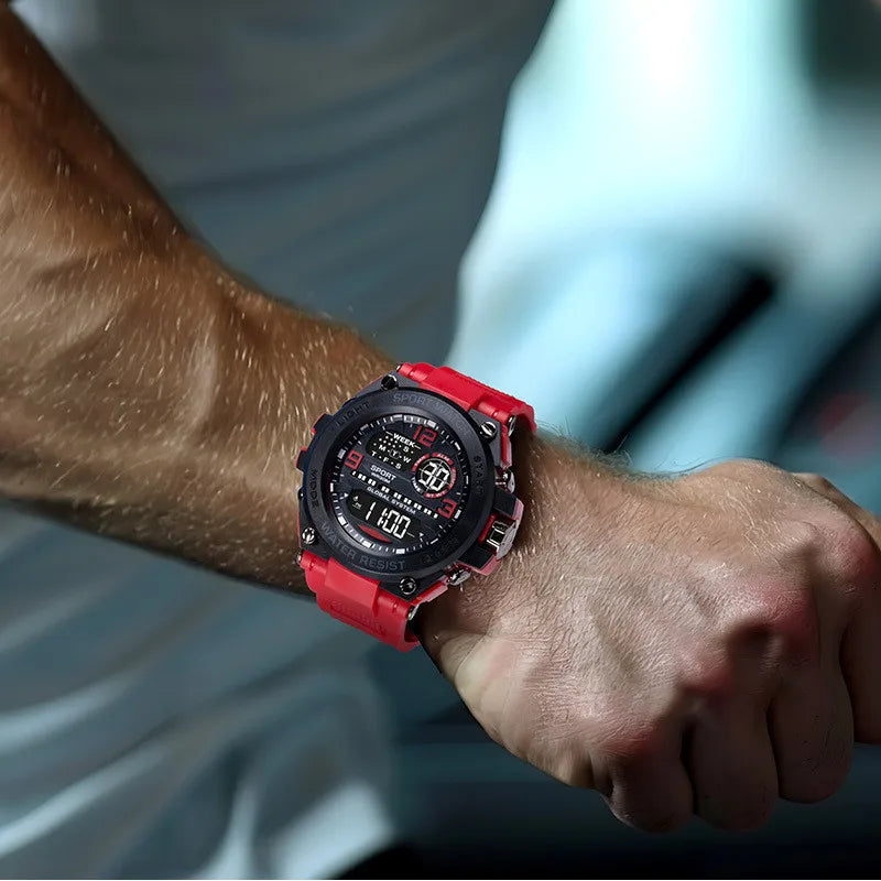 Men Waterproof  Sports Watches Multifunction Electronic Watches Anti Drop and Shock-absorbing Wristwatches