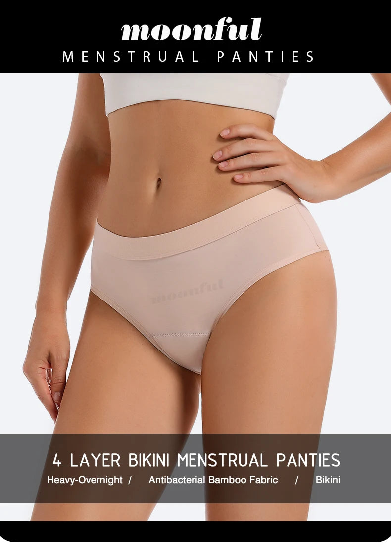 Women's Menstrual Panties Leak Proof Bikini Menstrual Strong Menstrual Cycle Absorbent Underwear Abundant Flow Menstrual Briefs