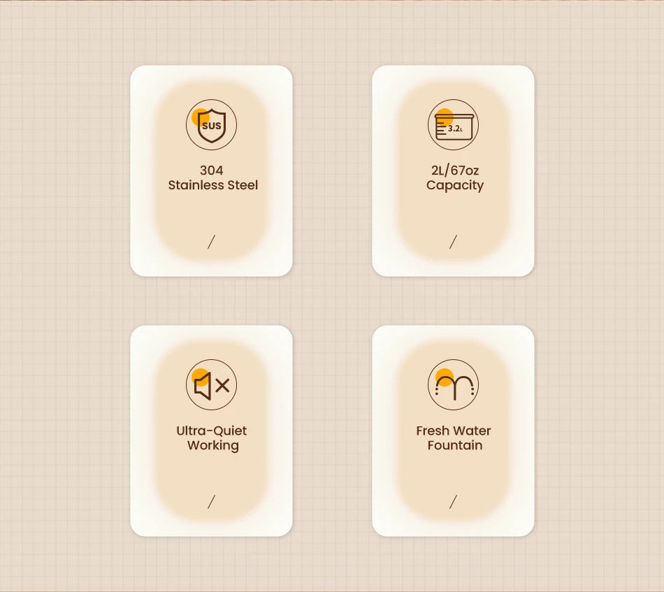 ROJECO Stainless Steel Pet Drinking Fountain Auto Cat Water Fountain Smart Pet Water Dispenser with Pump for Dog Cat Drink Bowl