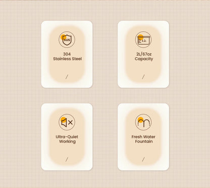 ROJECO Stainless Steel Pet Drinking Fountain Auto Cat Water Fountain Smart Pet Water Dispenser with Pump for Dog Cat Drink Bowl