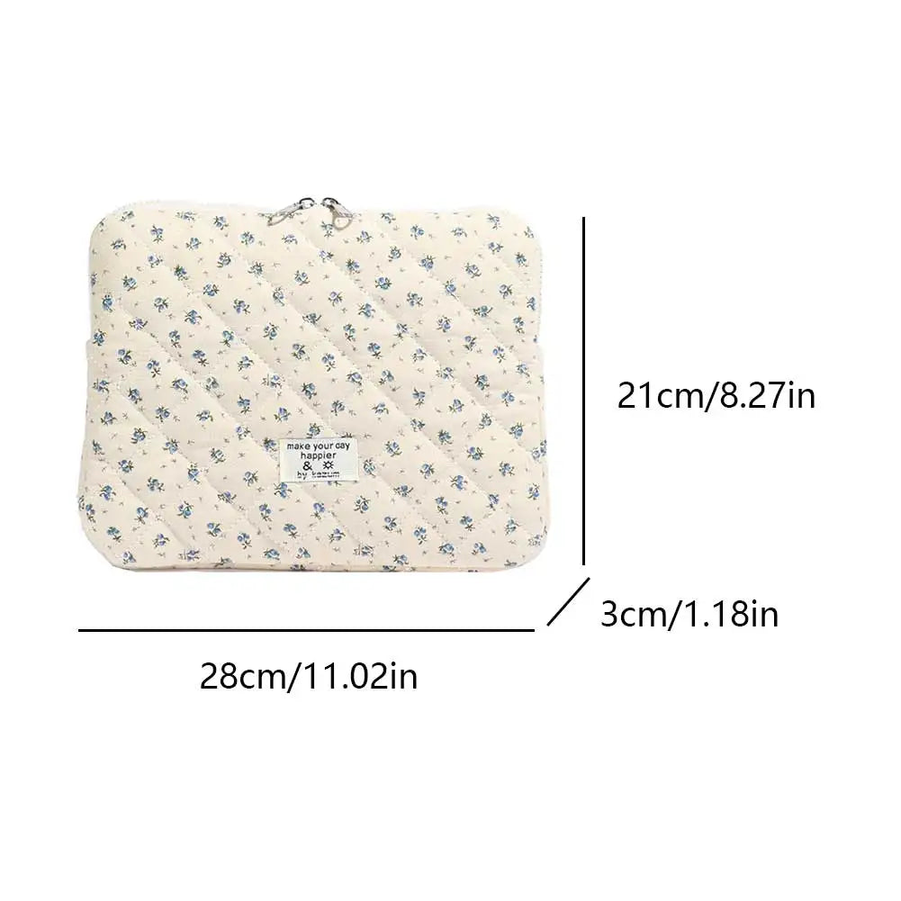 Laptop Sleeve for 11-15 Inch Laptop Tablet Puffy Quilted Floral Laptop Case Coquette Aesthetic Puffy Laptop Sleeve Cover Case