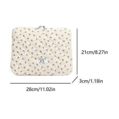 Laptop Sleeve for 11-15 Inch Laptop Tablet Puffy Quilted Floral Laptop Case Coquette Aesthetic Puffy Laptop Sleeve Cover Case
