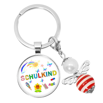 School Child Enrollment Cute Girl Gift Guardian Angel Keychain School Child School Bag School Lucky Charm