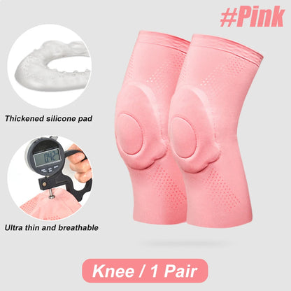 1Pair Compression Knee Elbow Pads With Silicone Gel Pad, Volleyball Knee Pads for Women Girls Dancers Yoga Pole Floor Dance