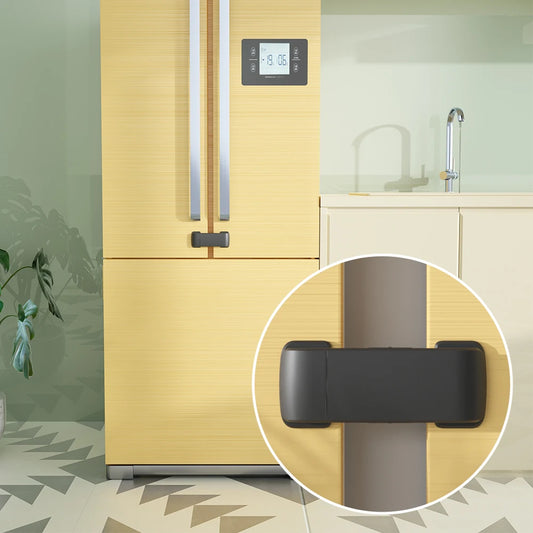 SAFELON 2 Pcs Baby Safety French Fridge Door Lock, Childproof Double Door Refrigerator Lock, Cabinet Cupboard Lock for Toddlers