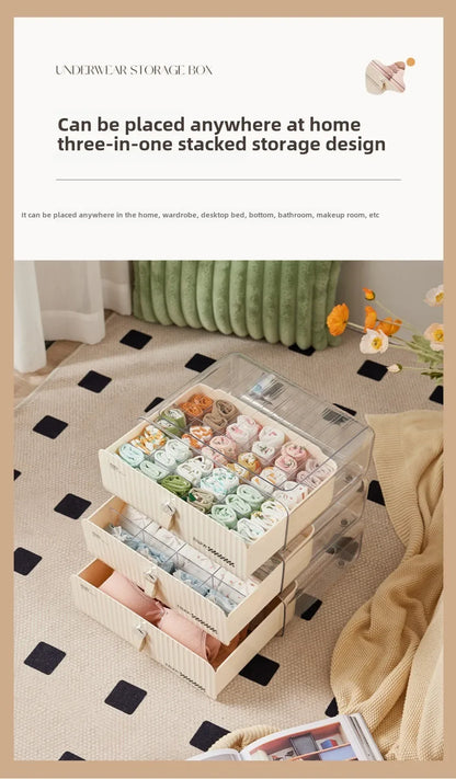 Organizer For Underwear Socks Bra Pants Scarf Tie Storage Box Wardrobe Drawer Organizers Foldable Case For Underwear Organizer