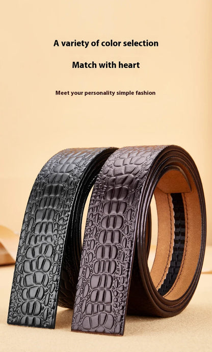 Leather material waistband. Single belt, crocodile pattern belt, casual waist belt, 3.5cm belt