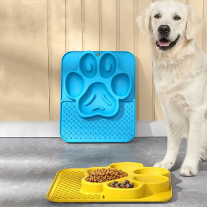 Multi-use Silicone Pet Slow Feeder Bowl Non-slip Portable Pet Canning Lick Tray Choke-proof Cat Food Bowl Food Container