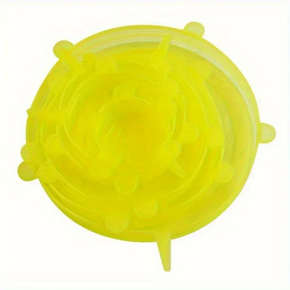 6pcs Silicone Stretch Lids, Food Bowl Covers, Reusable Food Saving Cover, Stretchable Multifunctional Fruit And Vegetable