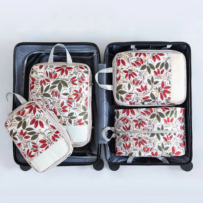 4pcs Compression Storage Bag Large Capacity Foldable Packing Cubes Washable Expandable Luggage Storage Bags Set