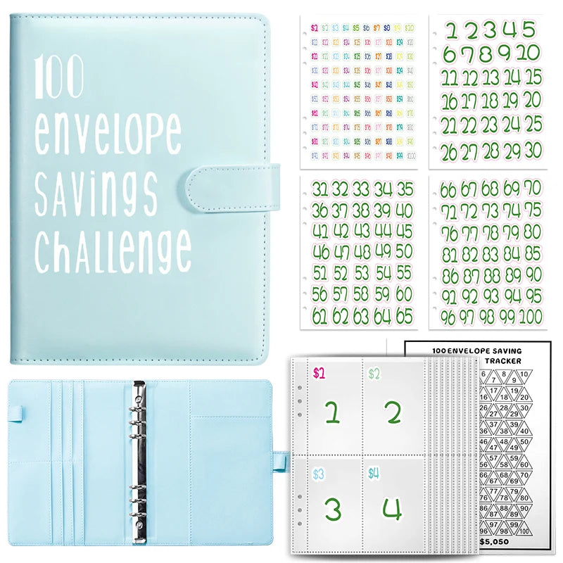 100 Envelope Cash Savings Challenge, Saving Challenge Envelop Book, Budget Envelope Financial Assistant, A5 Size Cash Binder