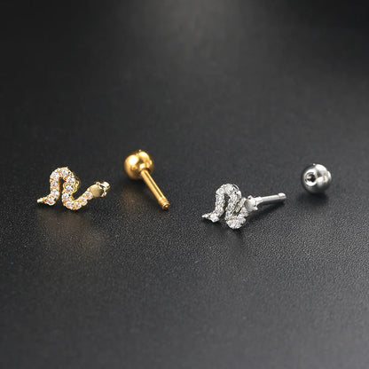 Tragus Piercing Earring For Women Butterfly Snake Daith Piercing Tragus Helix Ear Ring Cartilage Stainless Steel Earrings 1PC