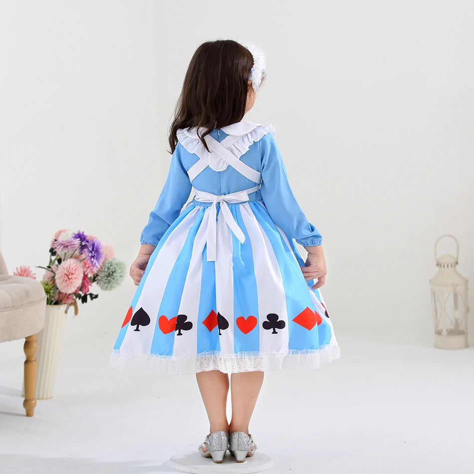 Girl Alice Costume Halloween Maid Lolita Dress Kids Cosplay Servant Family Party Fancy Clothing New Arrival