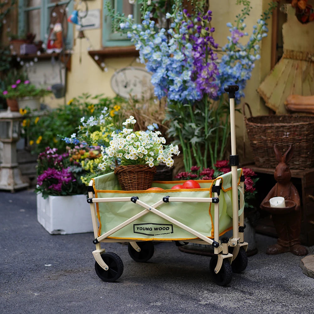 Camping Wheelbarrow Door, Exquisite, Small, Practical and Sturdy Shelf, Super Strong Load-Fold Design, Camping Essentials That Does Not Take the Storage Space, Scientific and Reasonable Storage Space, Good Quality Bearing and