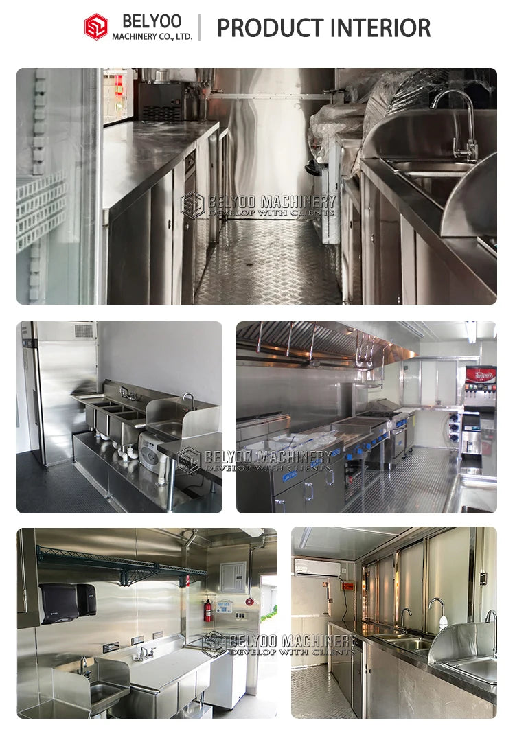 Luxury Multifunction Concession Food Trailer Coffee Vending Truck Big Mobile Food Truck Food Trailer for Street Fast Food