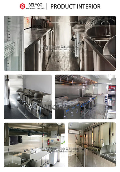 Luxury Multifunction Concession Food Trailer Coffee Vending Truck Big Mobile Food Truck Food Trailer for Street Fast Food