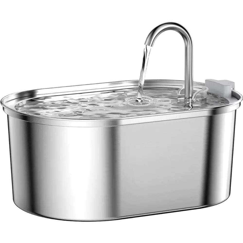 3.2L Smart Cat Water Fountain Stainless Steel Low Noise Pet Water Dispenser Large Capacity Automatic Pet Water Drinker Dog