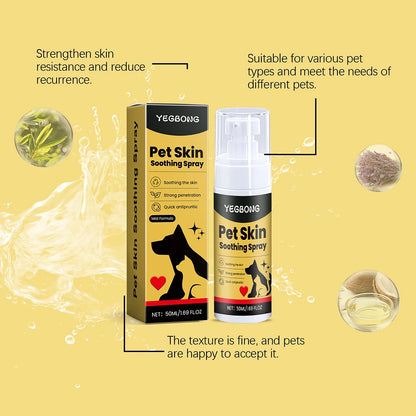 Pet Skin Care Spray Relieve Discomfort for Dogs Cat Flea Lice Control Alleviate Skin Scratching Licking Portable Pet Wound Spray