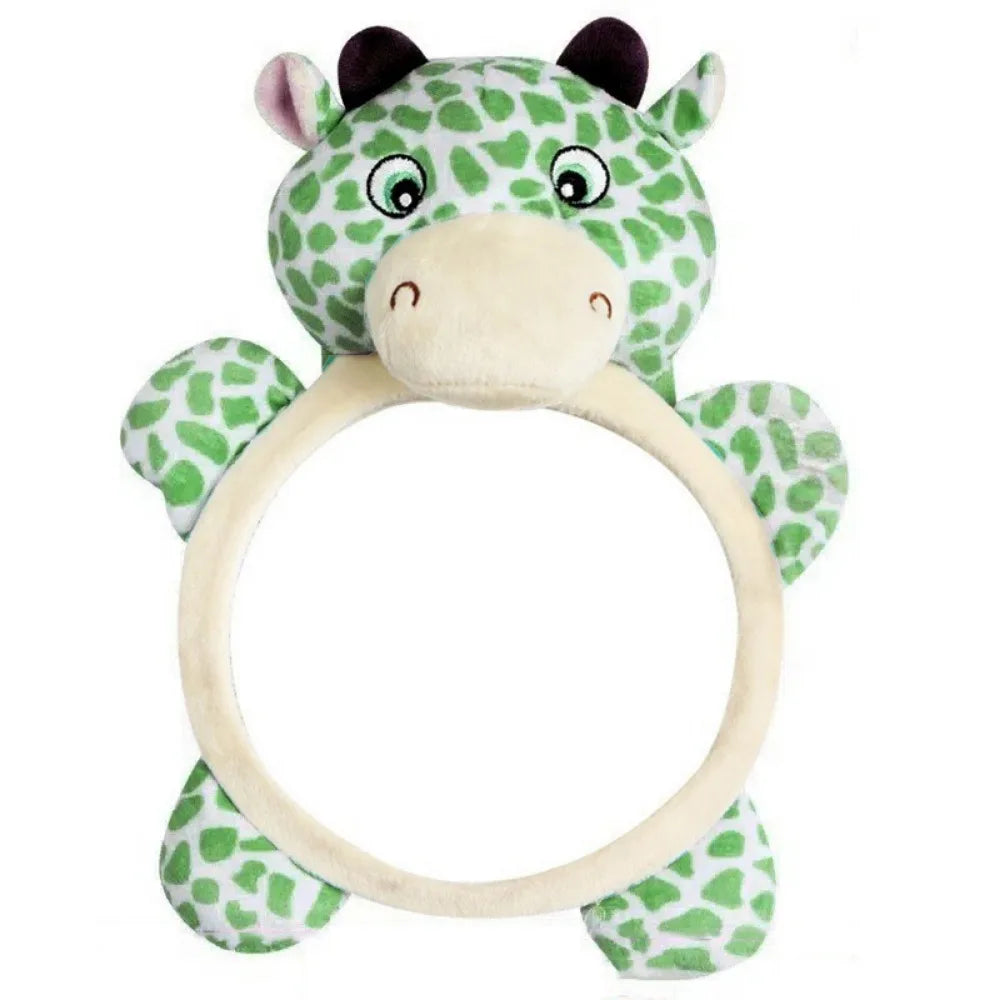 Cute Baby Rear Facing Mirrors Soft Cartoon Plush Toy Seat Headrest Rearview Mirror Easy Installation Interactive