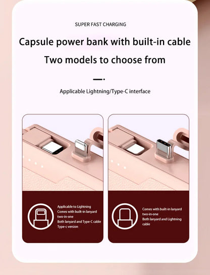 Xiaomi Power Bank 50000mAh Pocket Power Bank Portable Capsule Power Bank Fast Charging External Battery for iPhone Samsung