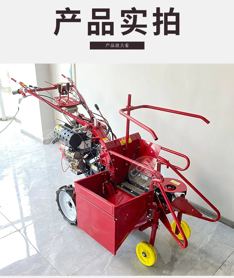 Fully automatic corn single-row harvester, household small hand-held corn harvester with corn stalks