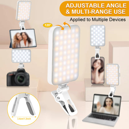 Led Photo Fill Light Dimmable,for Phone,iPhone,Photography Video Lighting for Video Recording, Makeup,TikTok,Selfie,Vlog