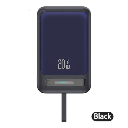 Power Bank with Data Cable Magnetic Power Bank For iPhone 15 Mobile Phone Wireless Fast Charging PD20W With Holder Power Bank