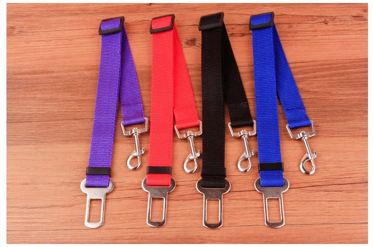 Car Seat Belt Pet Seat Adjustable Vehicle Pet Cat Dog Harness Lead Clip Safety Lever Traction Collars Dogs Accessoires