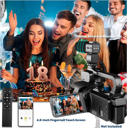 6K Professional Video Cameras for Photography 64MP Ultra HD 18X Digital Zoom Camcorders YouTube Live Streaming Vlog Recorder