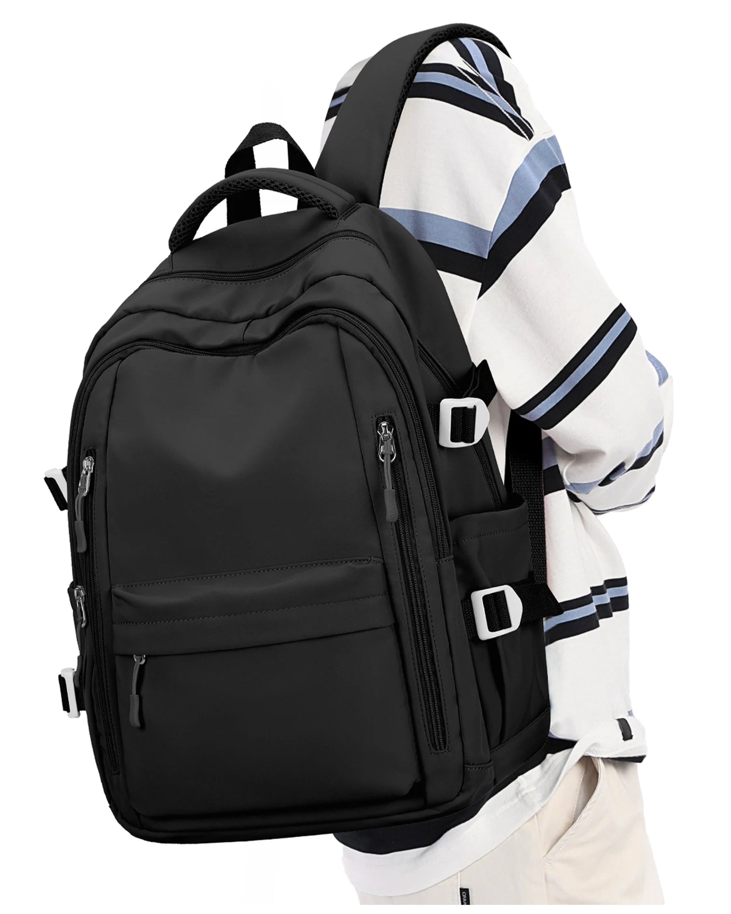 Simple Children Schoolbag Bookbag, High School College Student Black School Backpack for Women, Laptop Bookbag for Girls Boys