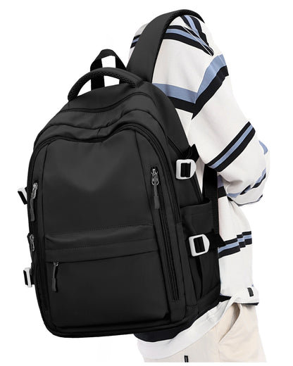 Simple Children Schoolbag Bookbag, High School College Student Black School Backpack for Women, Laptop Bookbag for Girls Boys