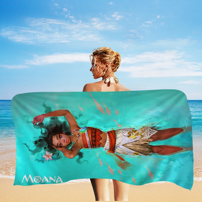 Cute Moana Cartoon Beach Towels Shower Towel Sauna Travel Spa Microfiber Quick Dry Gym Accessories Cute Room Decor