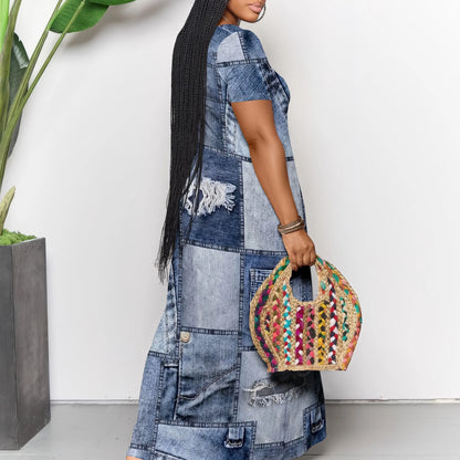 Women's Casual Maxi Dresses Summer Suspender Beach Dress Sundress with Pockets