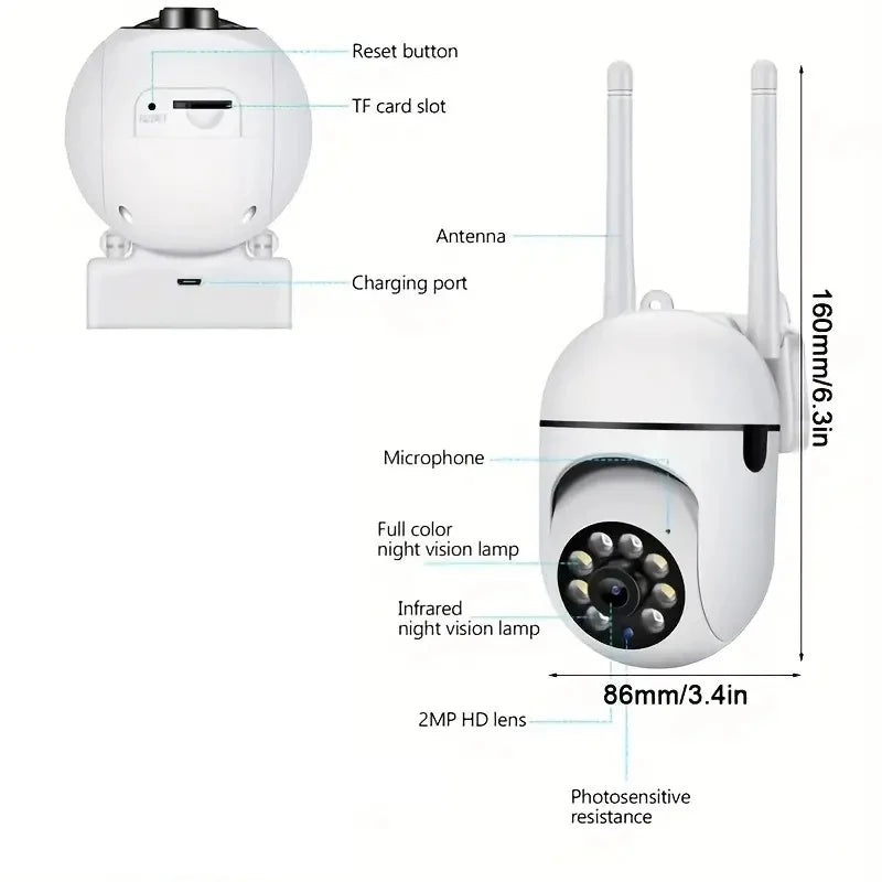 WiFi Camera Home PTZ IP Camera Color Night Audio Wireless Surveillance Camera Auto Tracking Security CCTV Camera