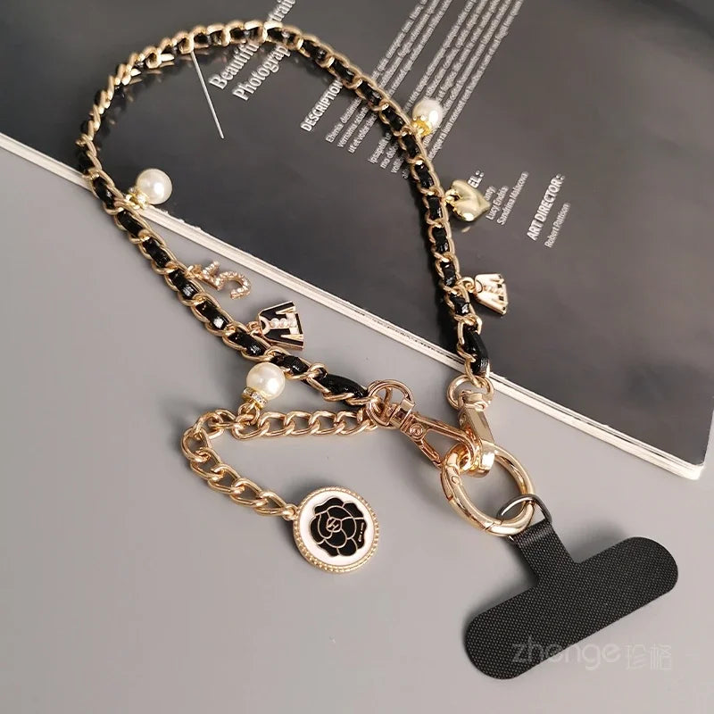 Mobile Phone Lanyard Pickup Carrying Chain Short Wrist Strap Style Phone Universal 5 Lipstick Strap Small Fragrant Wind Pendant