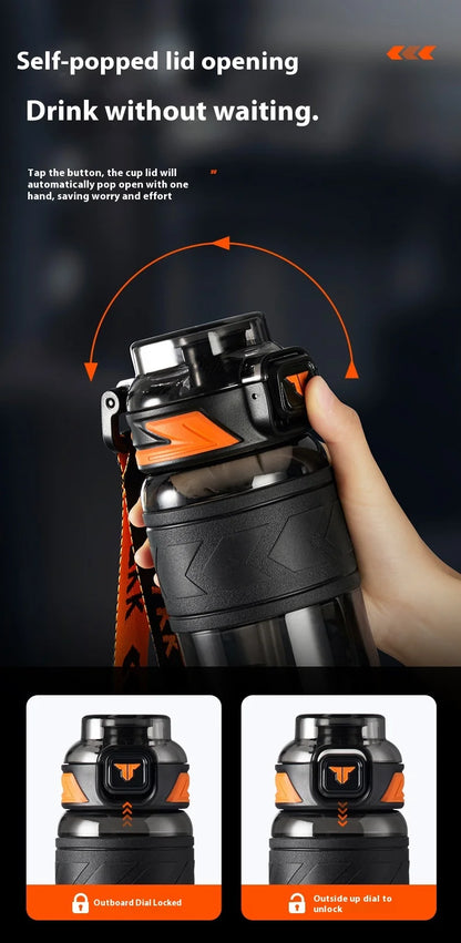 Sports Water Cup  Summer New Product: Large-Capacity Sports Water Cup  Student Straw Cup  One-Click Pop-Up Lid Plastic Cup