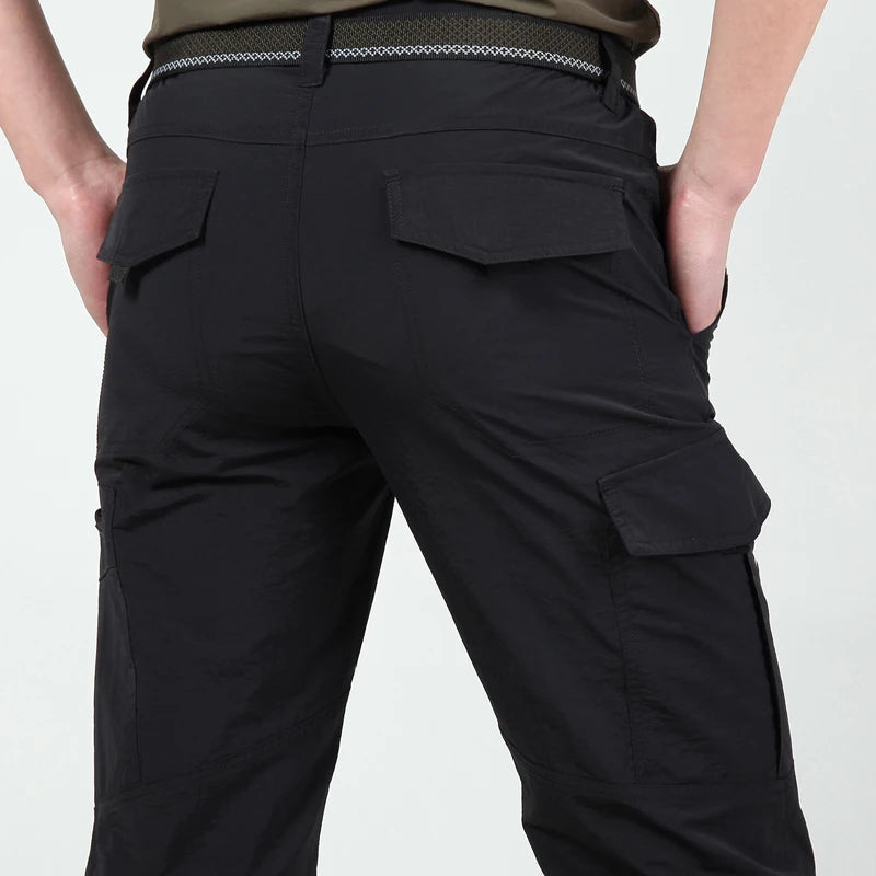 2024 Outdoor Waterproof Tactical Cargo Pants Multi-pocket Men Breathable Casual Long Trousers Male Quick Dry Cargo Pants